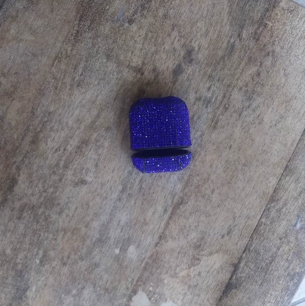 Blue violet Bedazzled Apple earpods charger case